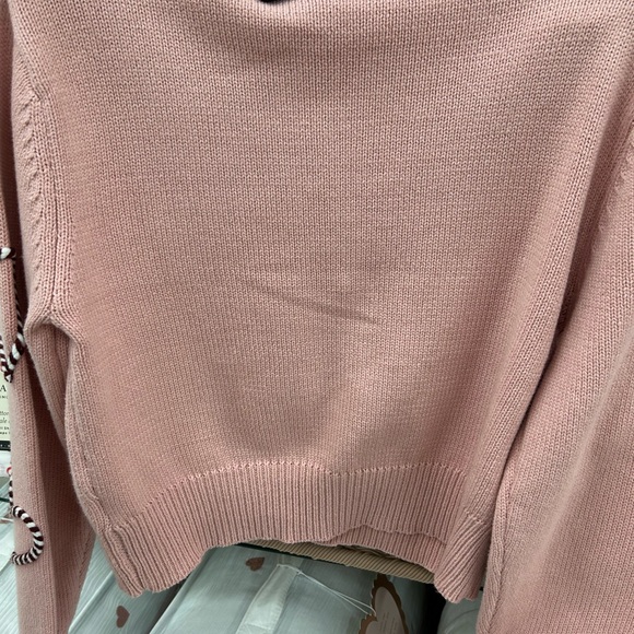 Light Pink Sweater Valentines Heart Accents Cardigan 💕❤️💞 - Picture 5 of 5